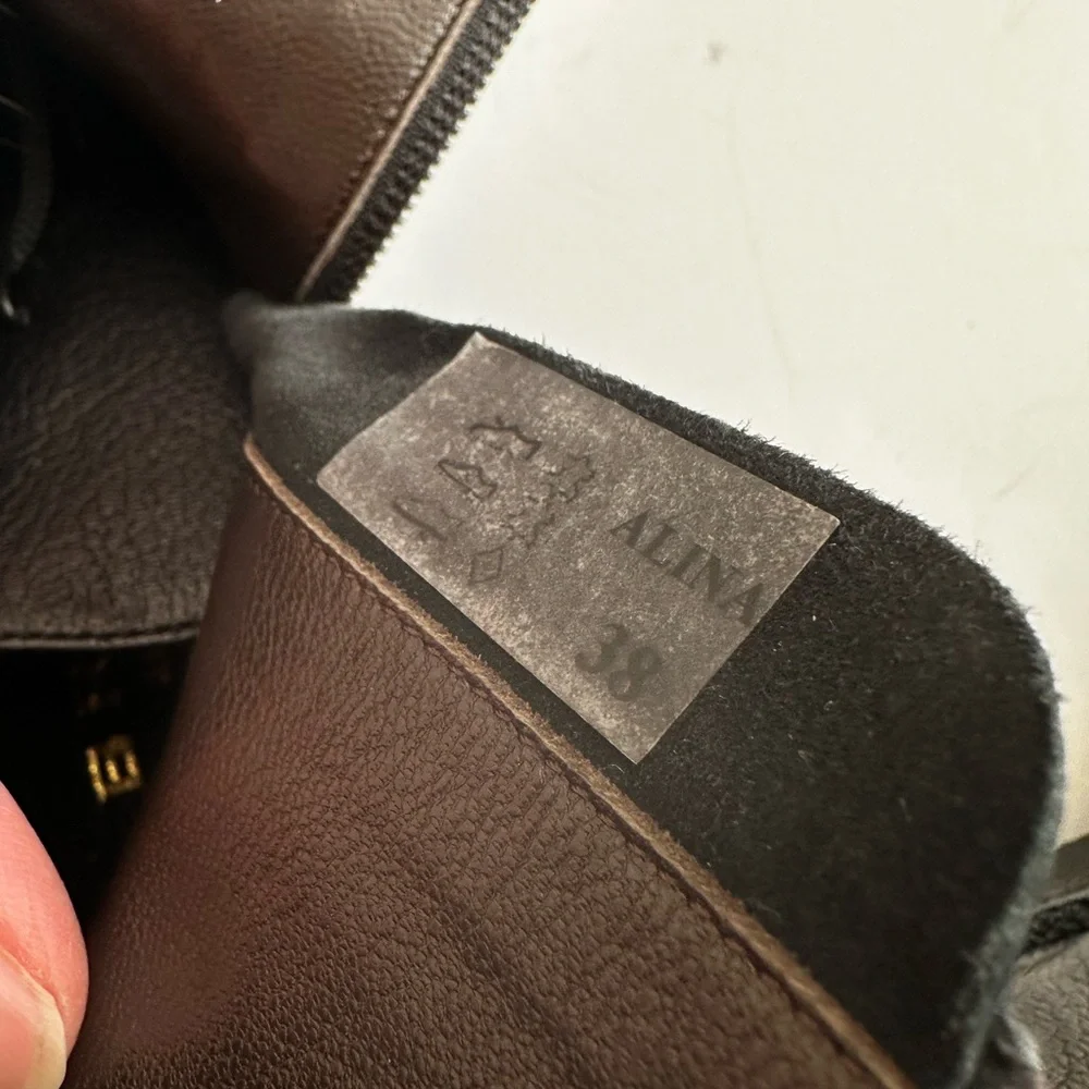 BRUNATE ankle leather boots ultra light lace-up + zipper size 38 (7 US) new - Picture 8 of 10